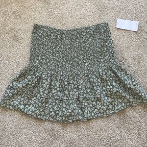 Green Floral Skirt